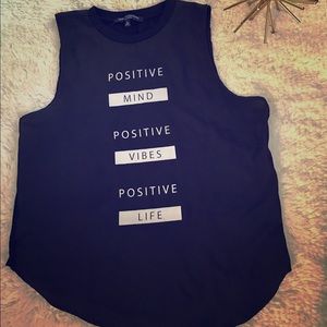 💕✌🏼️Trendy & Cute "Positive" Shirt❣️Black-Size L