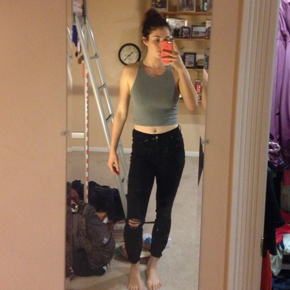 Black high waisted ripped jeans!