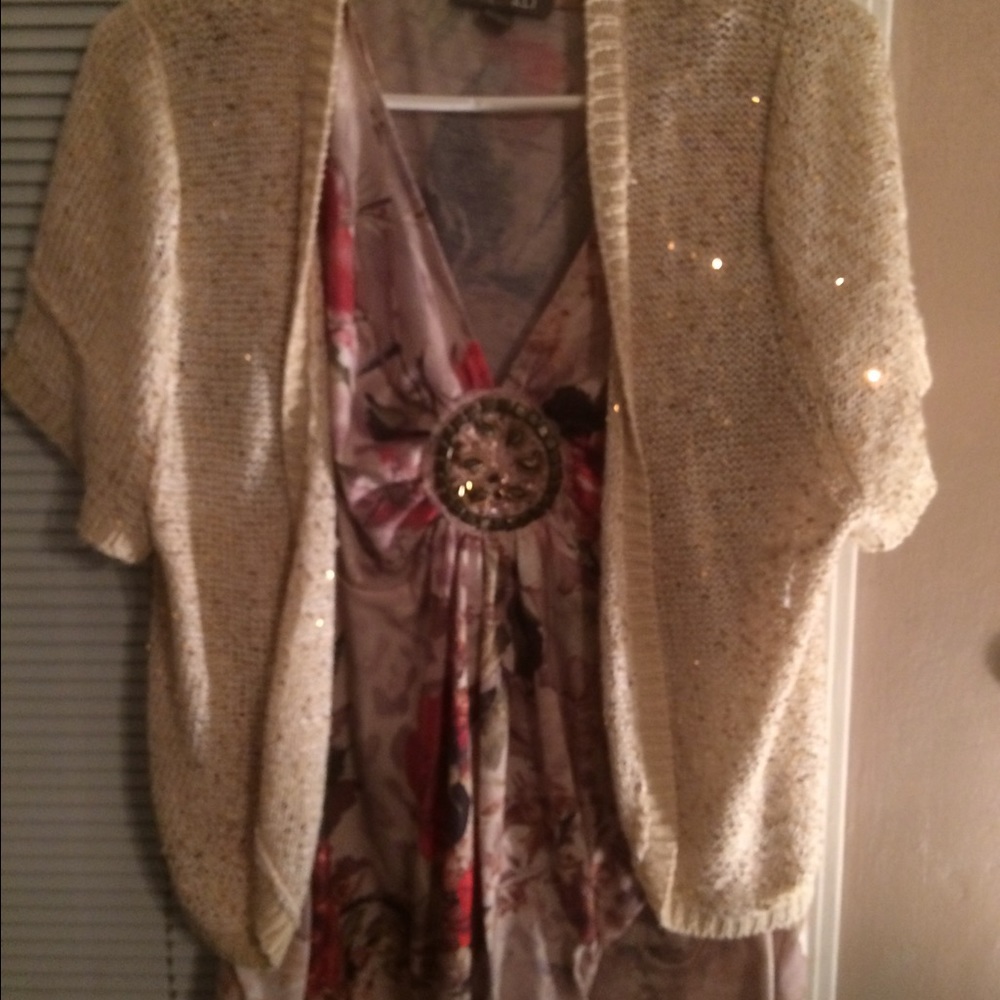 Flower tank with matching rhinestone jacket