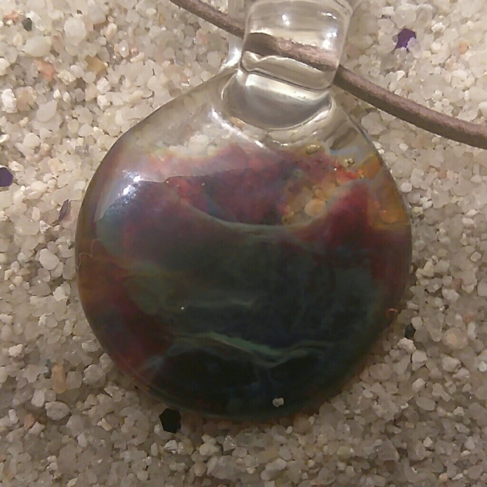 Hand blown glass necklace