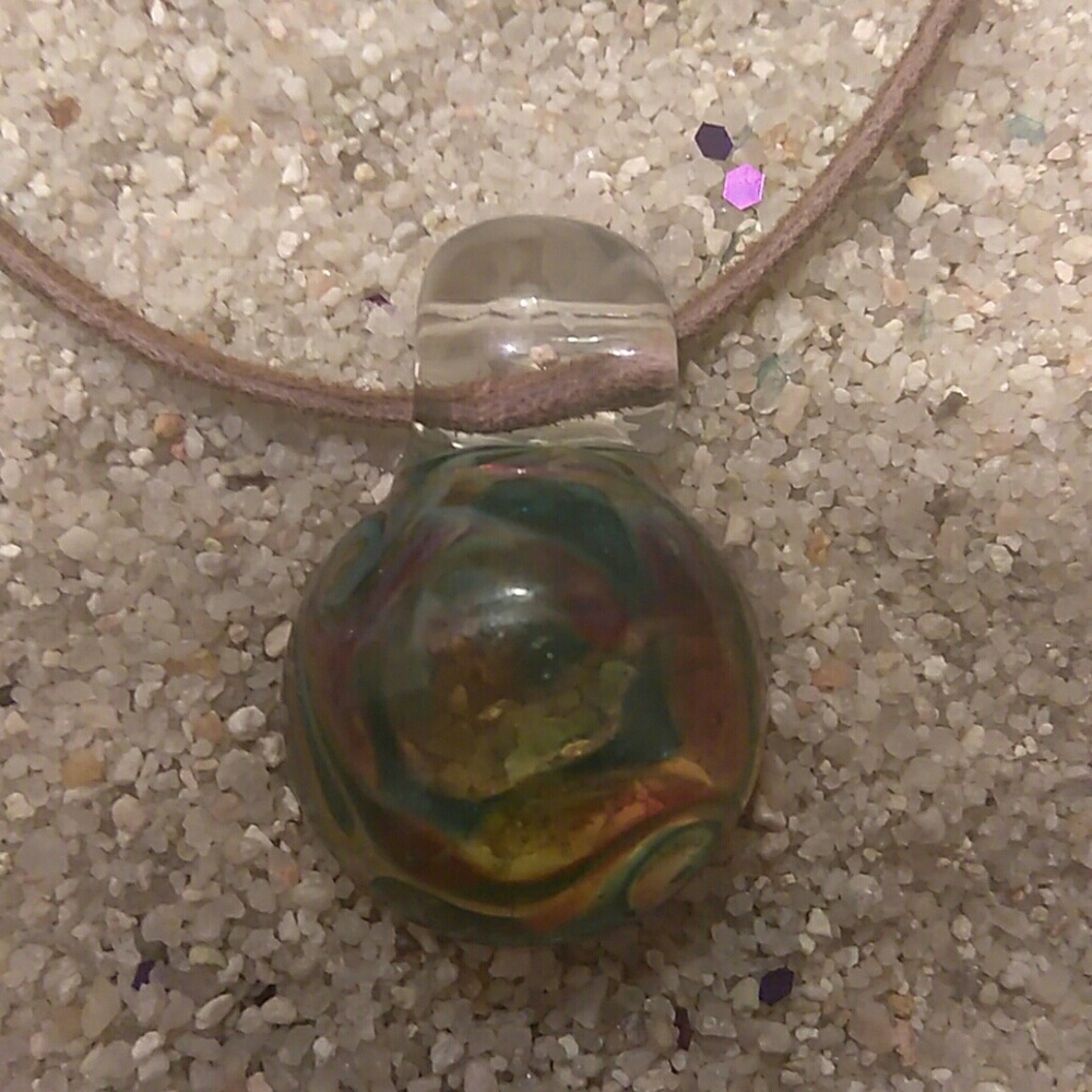 Hand blown glass necklace