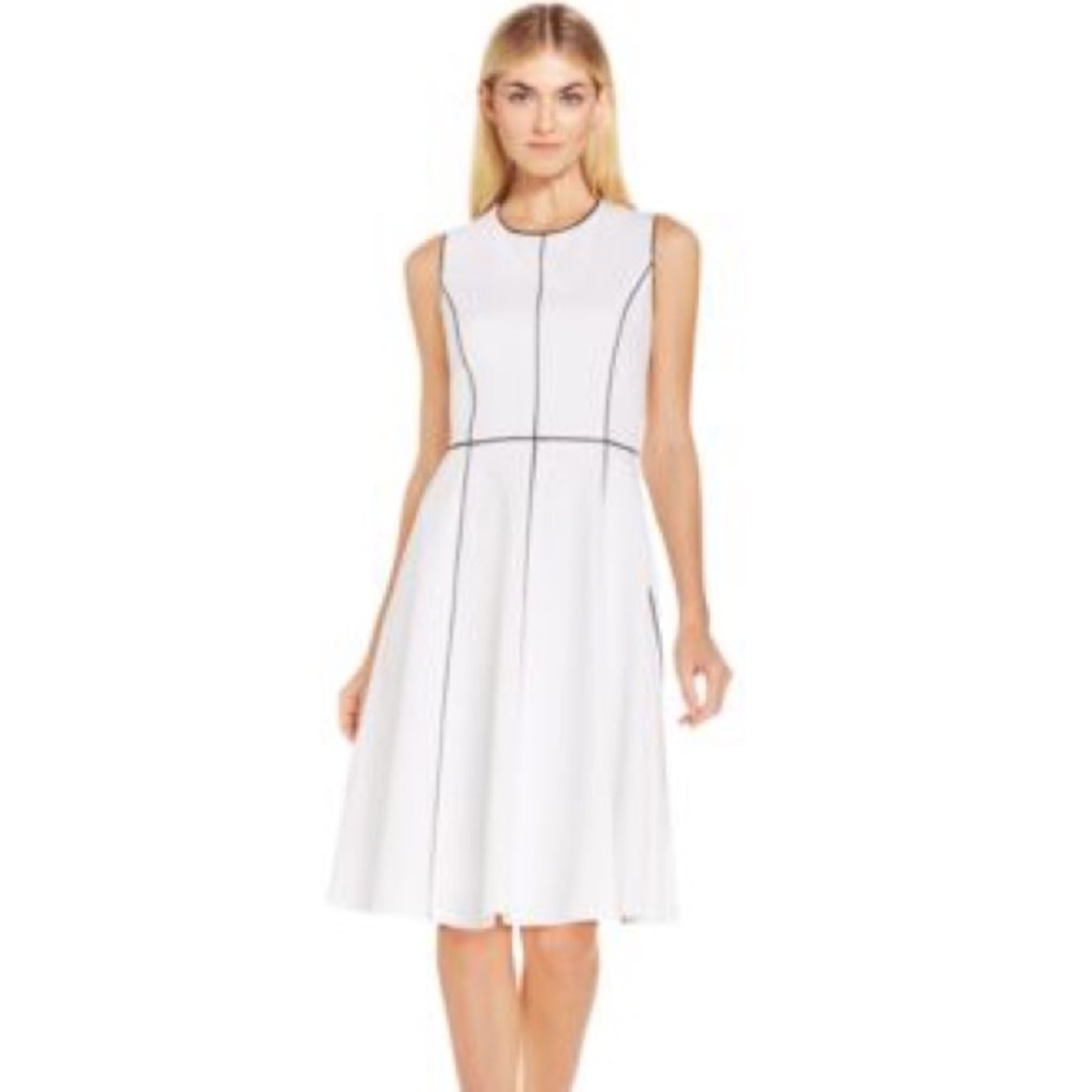 Pretty White and Black A Line Dress