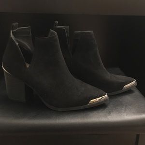 Faux suede booties