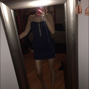 Strapless Peplum Mini Dress