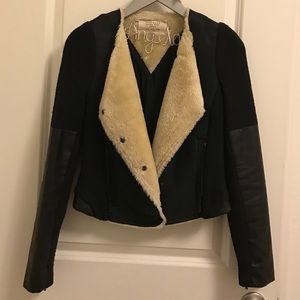 Zara winter short racer jacket with fur inside