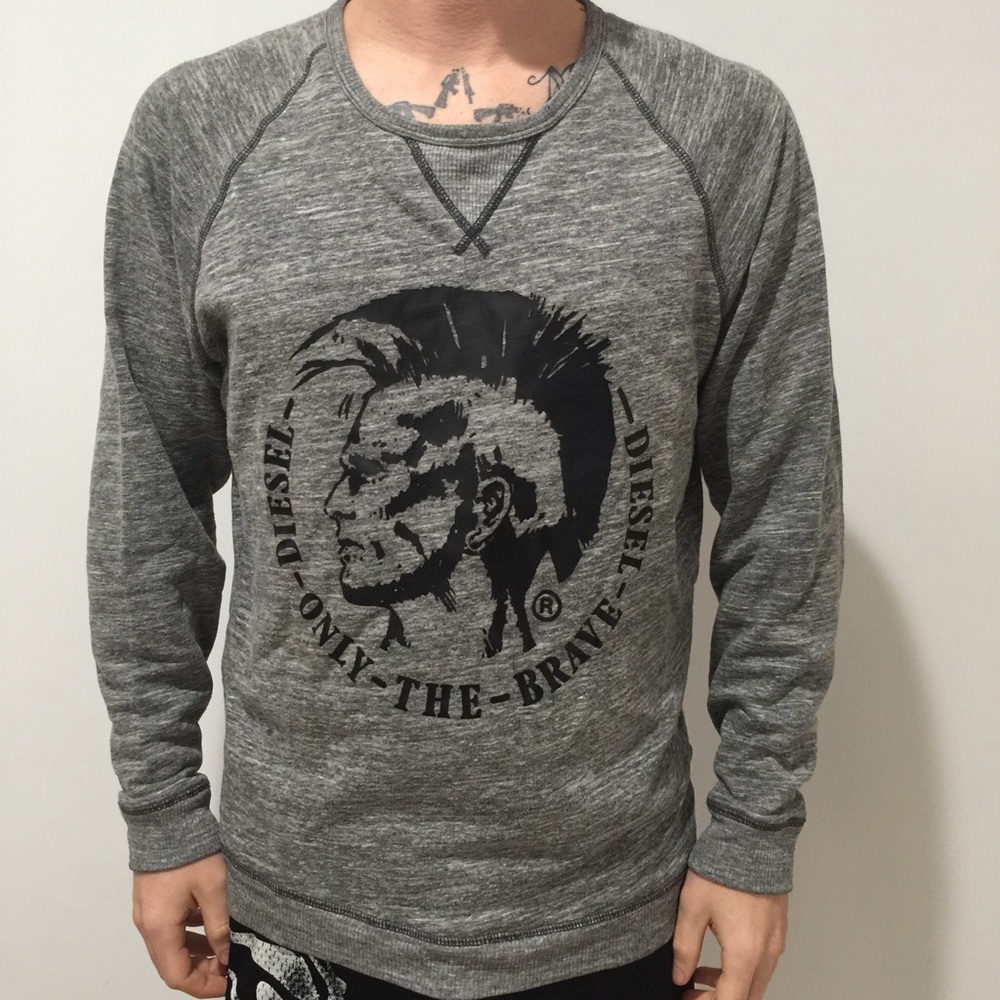 Men's Medium Gray Diesel Crewneck