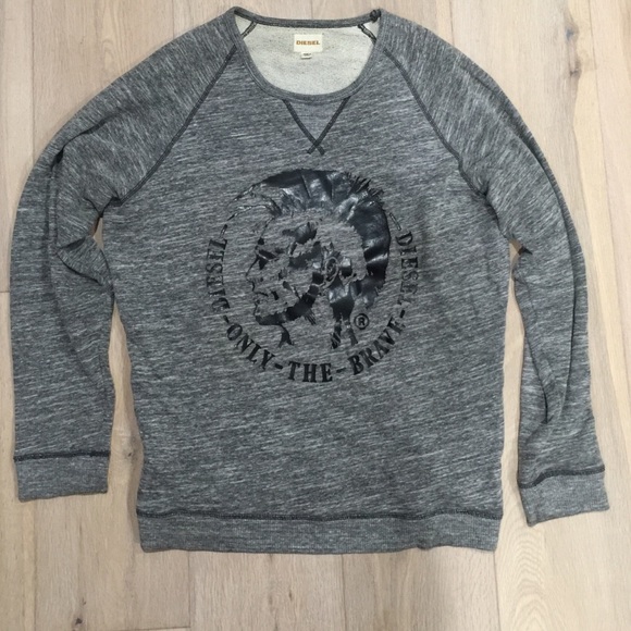 Men's Medium Gray Diesel Crewneck - Picture 2 of 4