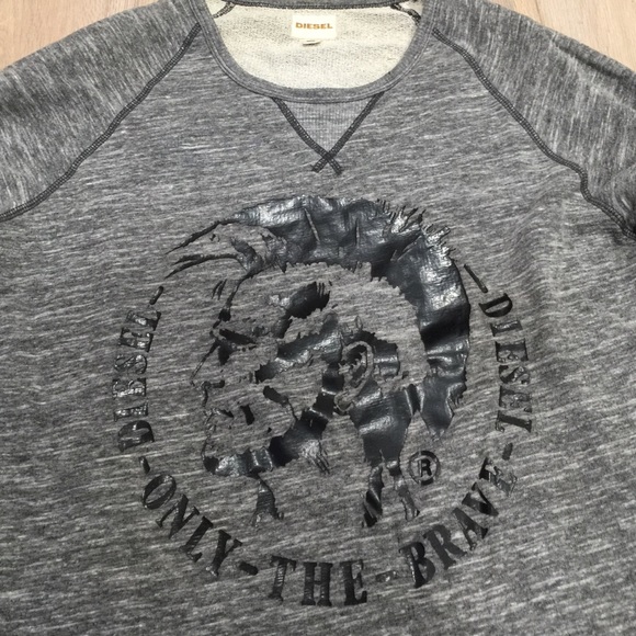 Men's Medium Gray Diesel Crewneck - Picture 3 of 4