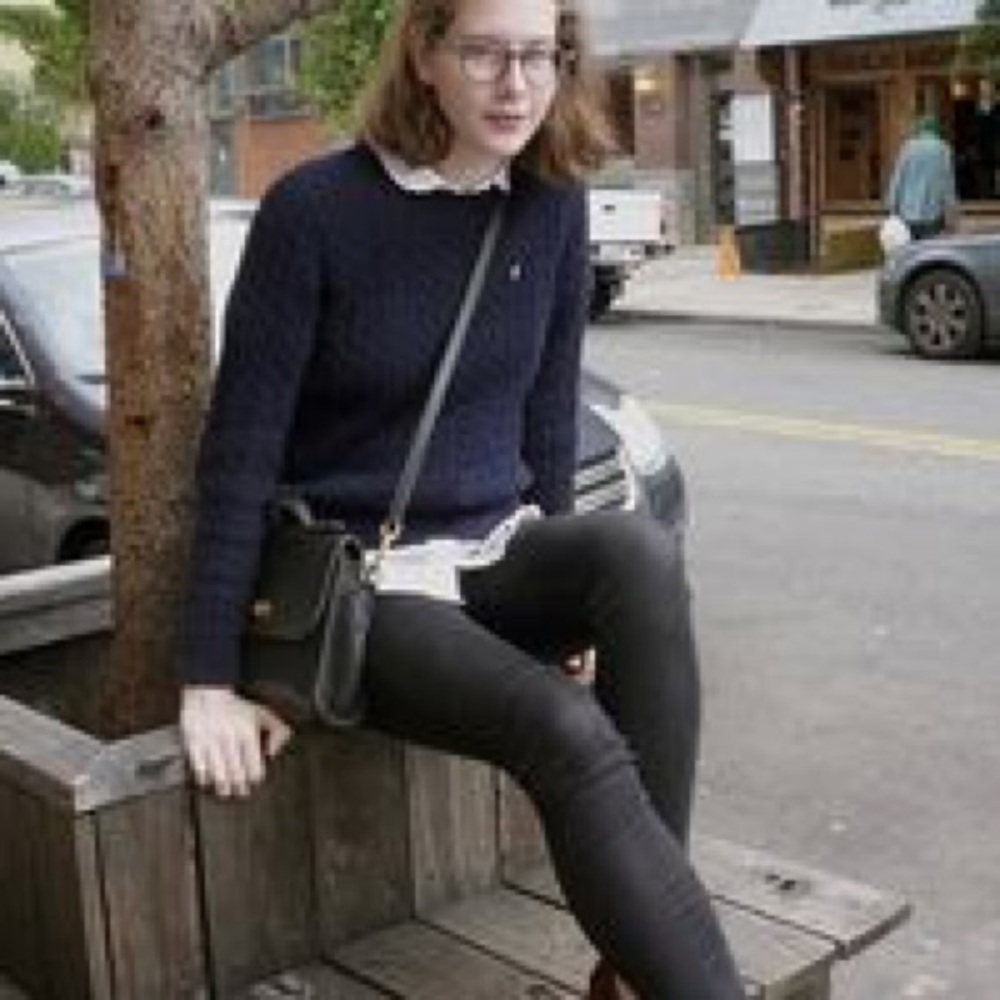 Ralph Lauren Black Cable Knit Sweater with logo