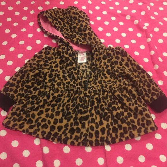 Leopard fleece peplum hoodie. - Picture 2 of 3