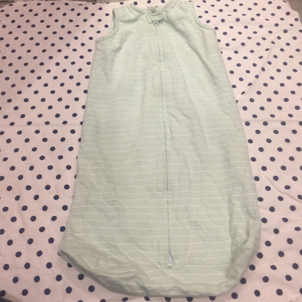 Baby mint green sleeveless front zip sleeper