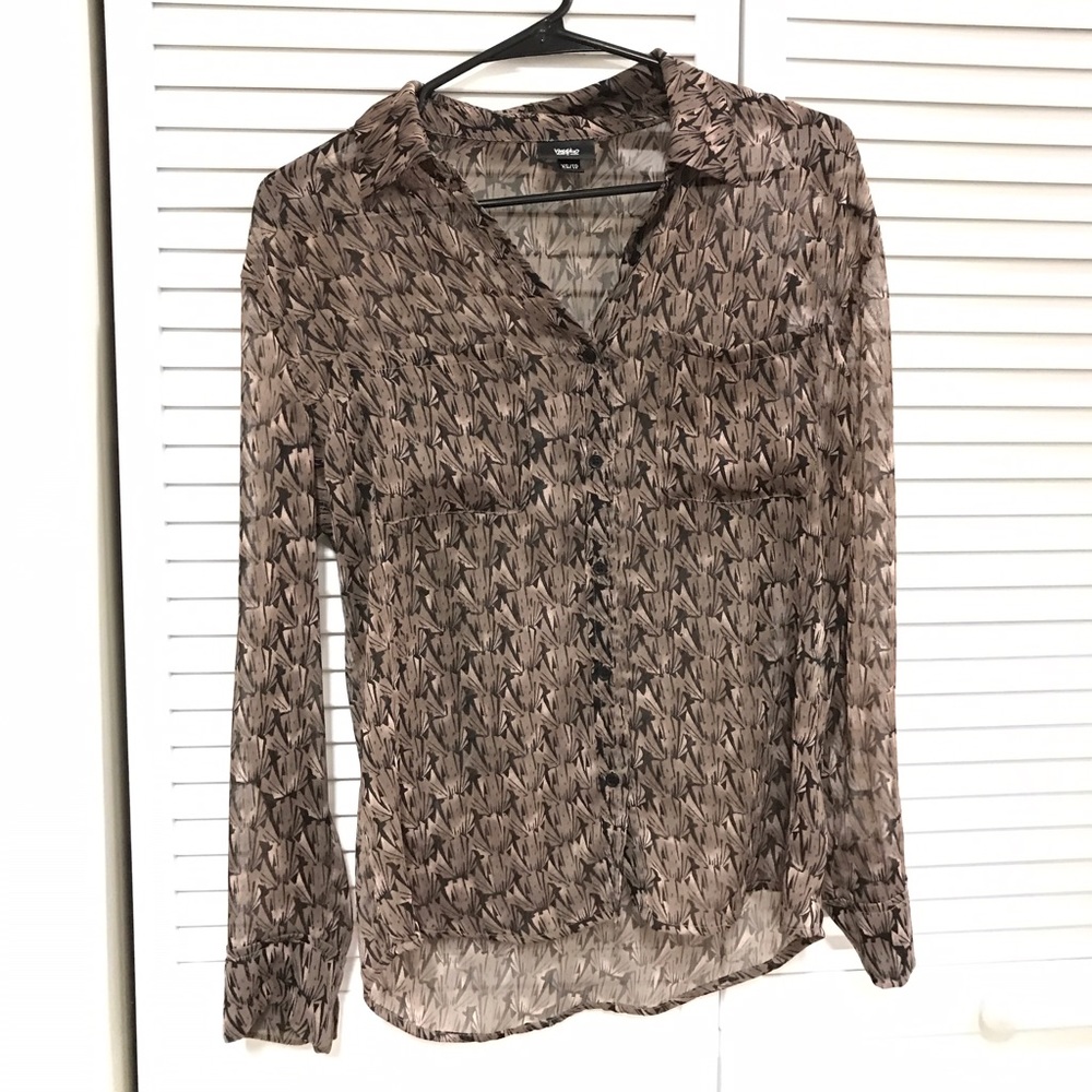 Mossimo Sheer Long Sleeve Button down Top