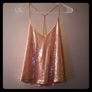 NWT. Sparkly Sequin Pink Top