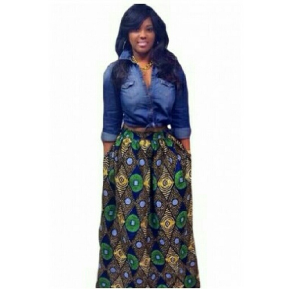 SOLD OUT [Large] ❤ African Print Skirt - Picture 2 of 4