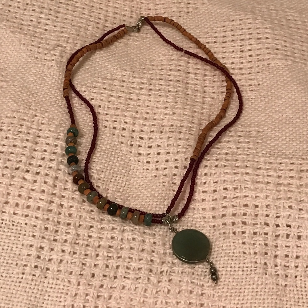 Jade and beat necklace