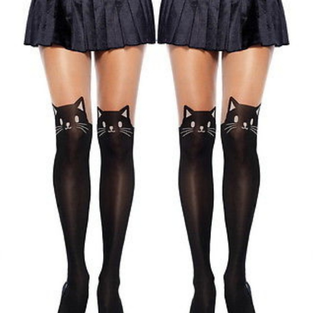 SPANDEX BLACK CAT WOMEN'S OPAQUE PANTYHOSE