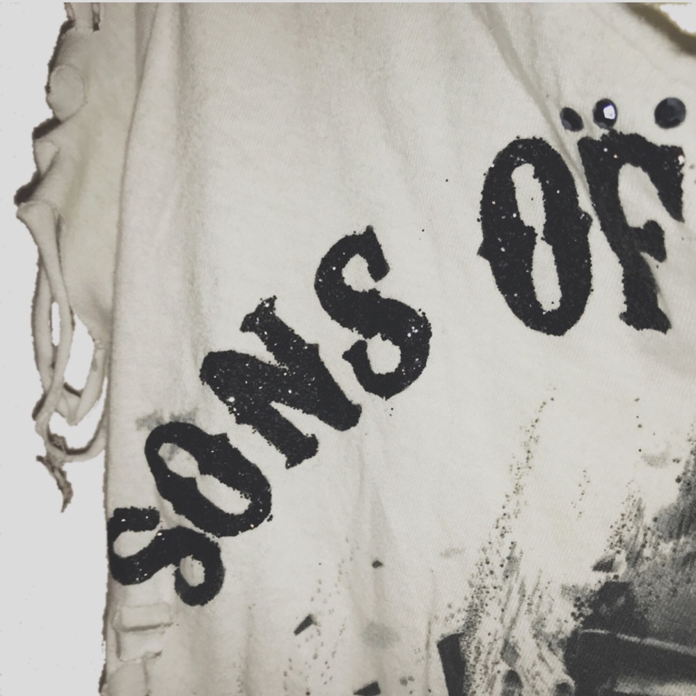 ✂️ Cut up sliced weave Sons of Anarchy shirt - Picture 4 of 4