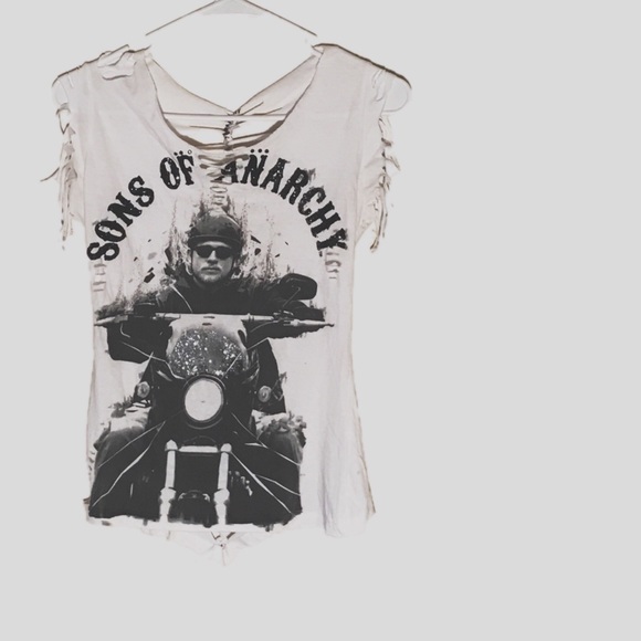 Tops - ✂️ Cut up sliced weave Sons of Anarchy shirt