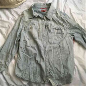 Jean Button Down Shirt Large Jean Button Down Shirt Large