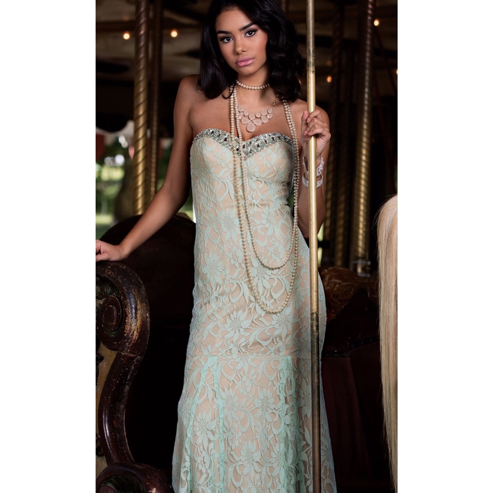 Mint Lace Gown