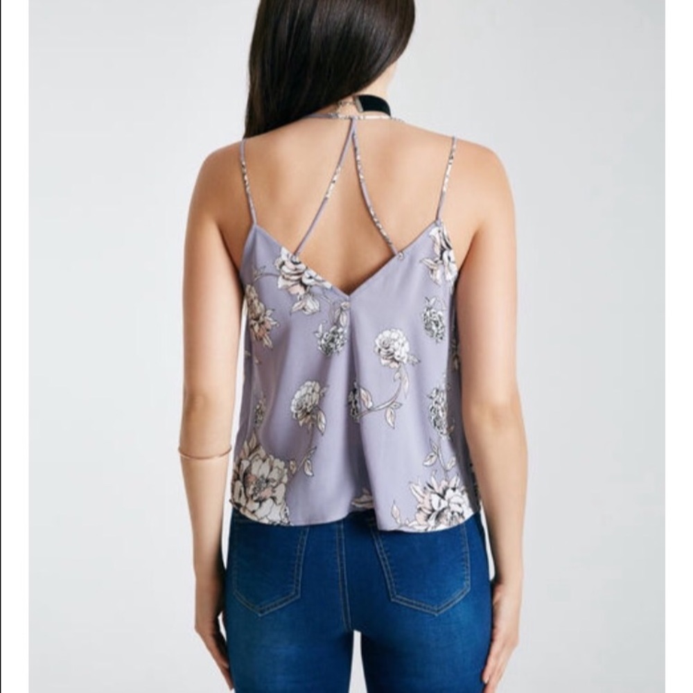 Floral lilac strappy tank - Picture 3 of 8