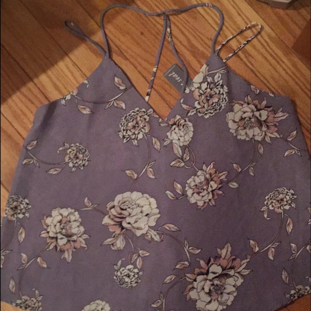 Floral lilac strappy tank - Picture 4 of 8