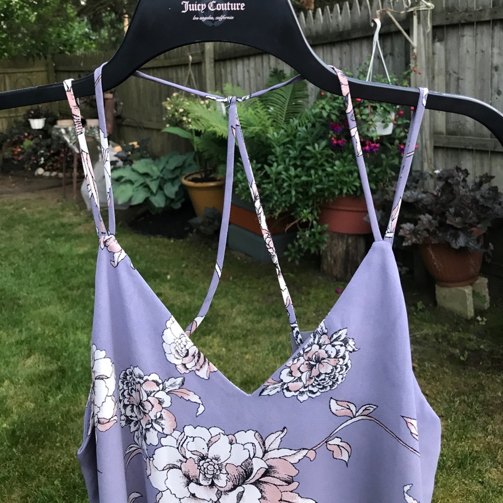Floral lilac strappy tank - Picture 6 of 8