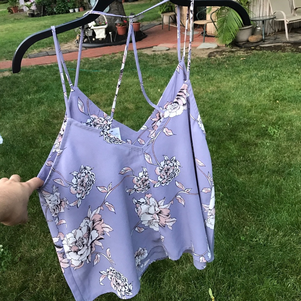 Floral lilac strappy tank - Picture 7 of 8