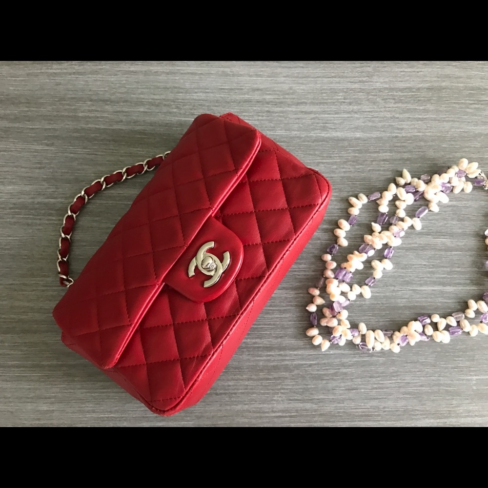 Sold! ❤️Chanel red mini bag purse classic flap
