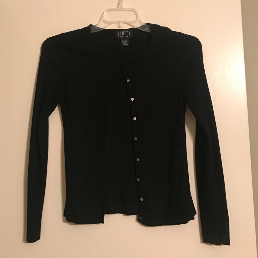 Black cardigan sweater