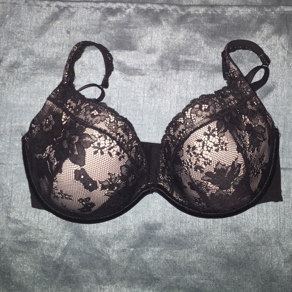 Black Lace Plunge Bra
