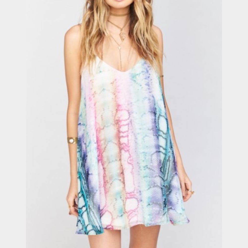 Show Me Your Mumu ~Super Rainbow Python Mini Dress