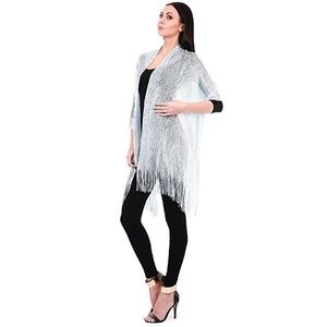 Two Tone Metallic Fishnet Party Shawl Lurex Scarf