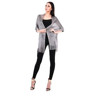 Two Tone Metallic Fishnet Party Shawl Lurex Scarf