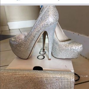 Beautiful heels with beautiful clutch bag