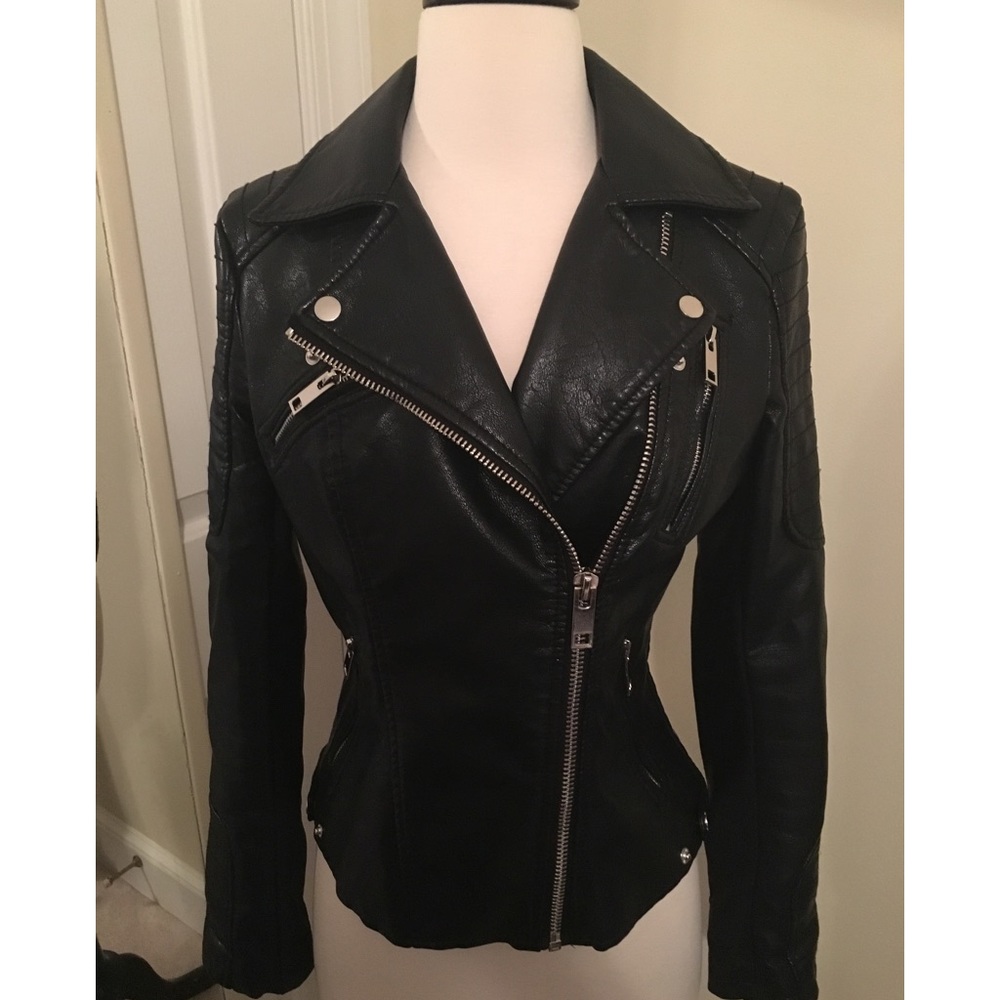 Zara faux leather moto jacket