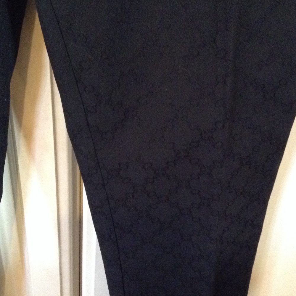 INC Black Chain Link Pattern Black Pants