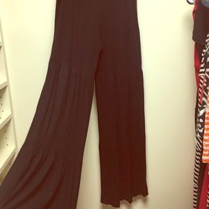 Black ruffle pants