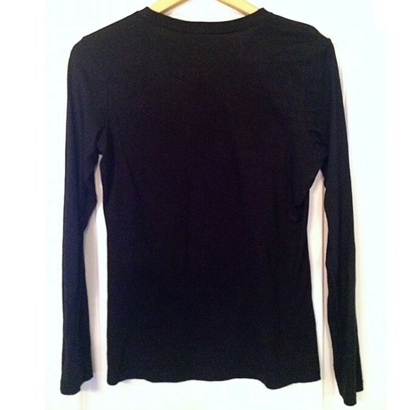Old Navy Black Vintage Script Long Sleeve Top - Picture 4 of 4