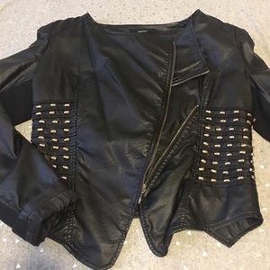 Leather motorcycle jacket