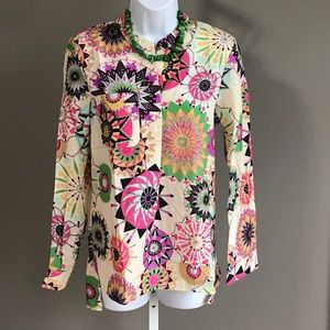 •new• SPLIT VNECK MULTI COLOR FESTIVE TOP SHIRT