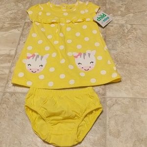 NWT 2 piece baby dress and bloomers set