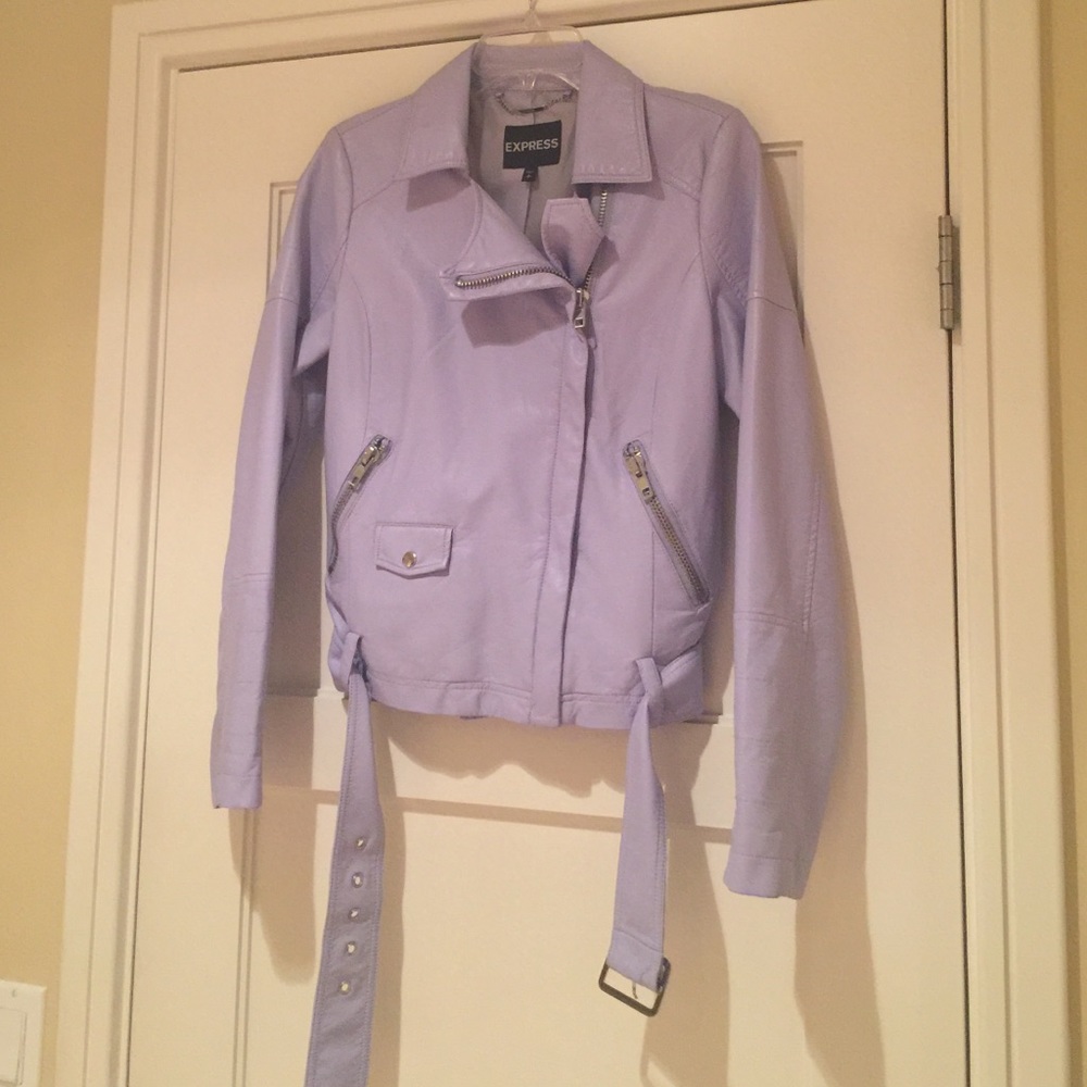 Light Purple Faux Leather Express Jacket