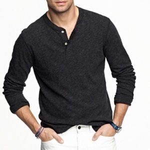 J. Crew Jaspé Henley LS Size Large Slim Fit