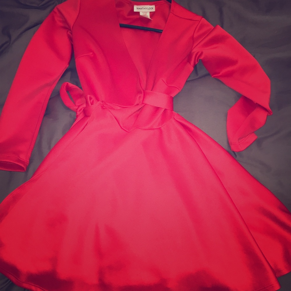 Red mini dress