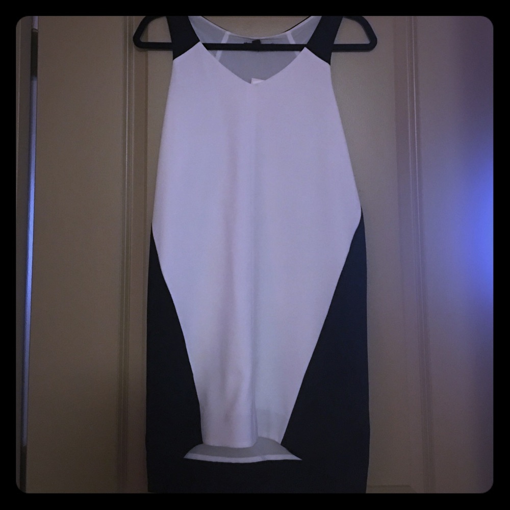 Classy Black and White Shift Dress