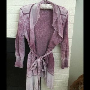 Distressed wrap sweatshirt