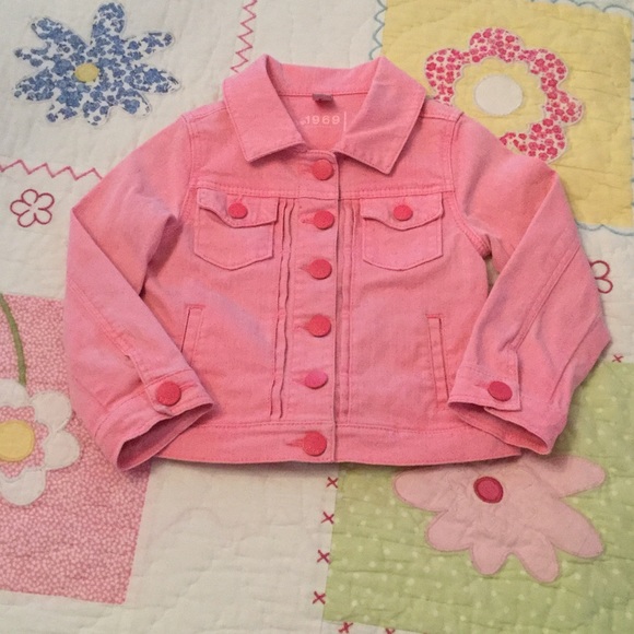 pink baby denim jacket