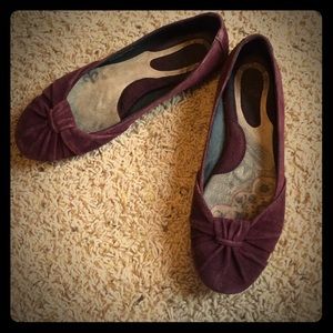 SALE💐Born Adele Dark Plum Suede Ballet Flats