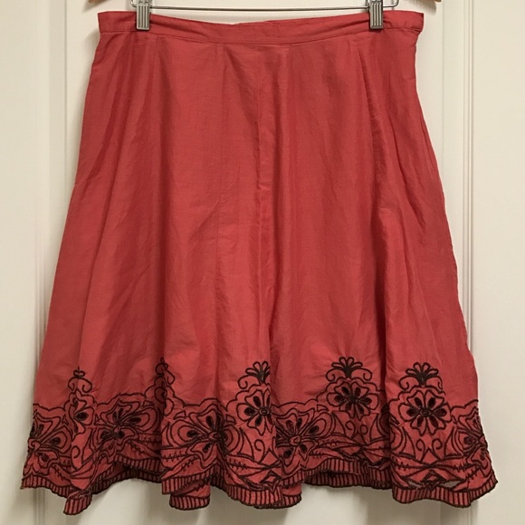 apt. 9 Dark Coral Embroidered Skirt - Picture 2 of 4